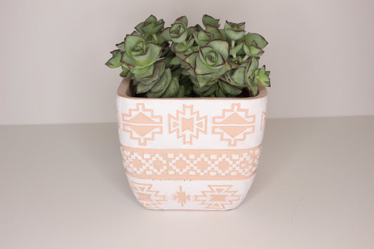 Macetero Étnico Cemento Salmón