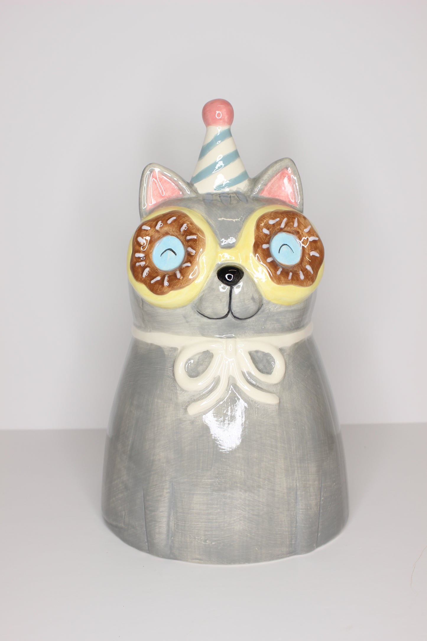 Jarrón gato gris