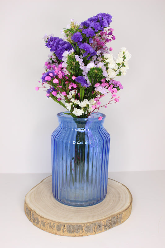 Jarrón Cristal Azul M