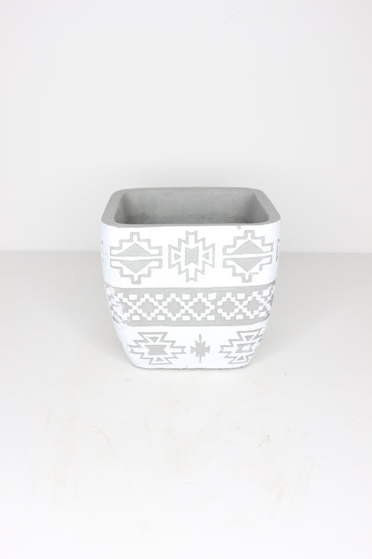 Macetero Étnico Cemento Gris