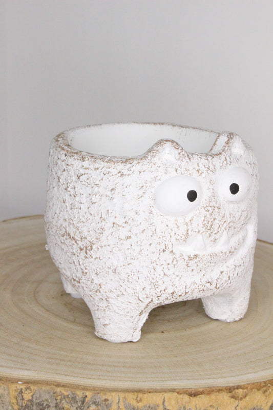 Macetero Mini Monstruito Blanco