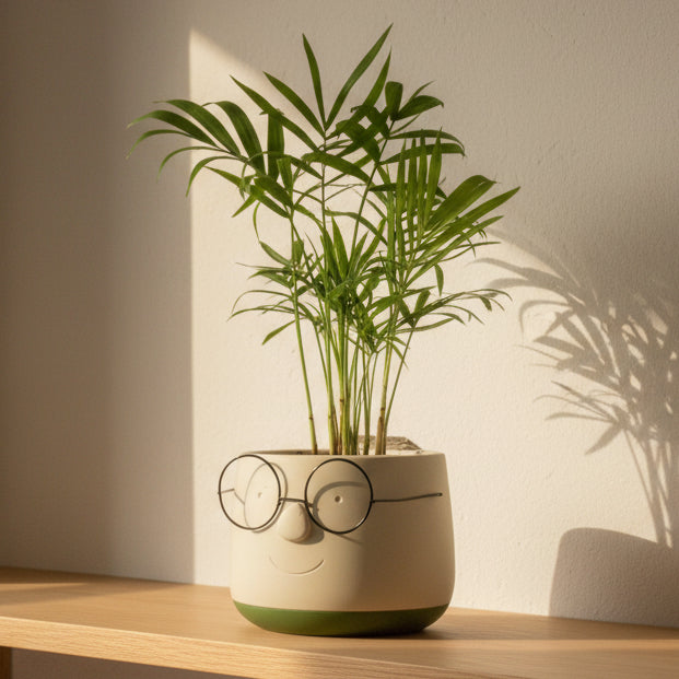 Chamadorea Elegans + Maceta Gafas (palmerita de la suerte)