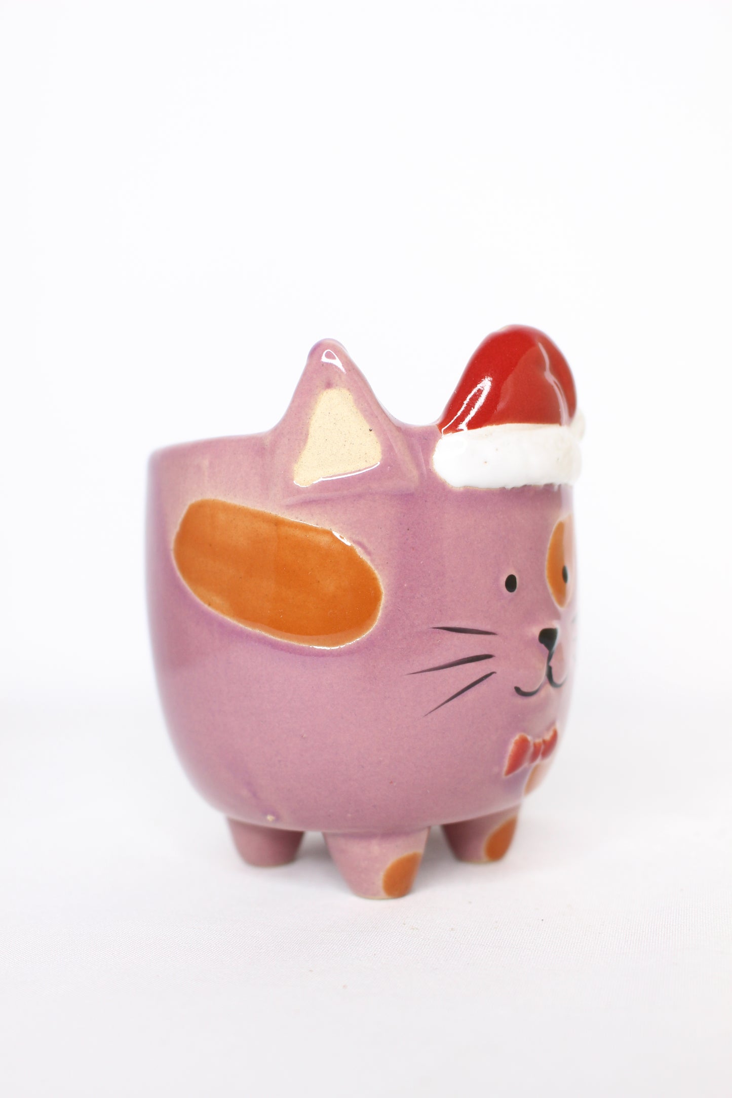 Macetero Mini Navideño Gato Rosa