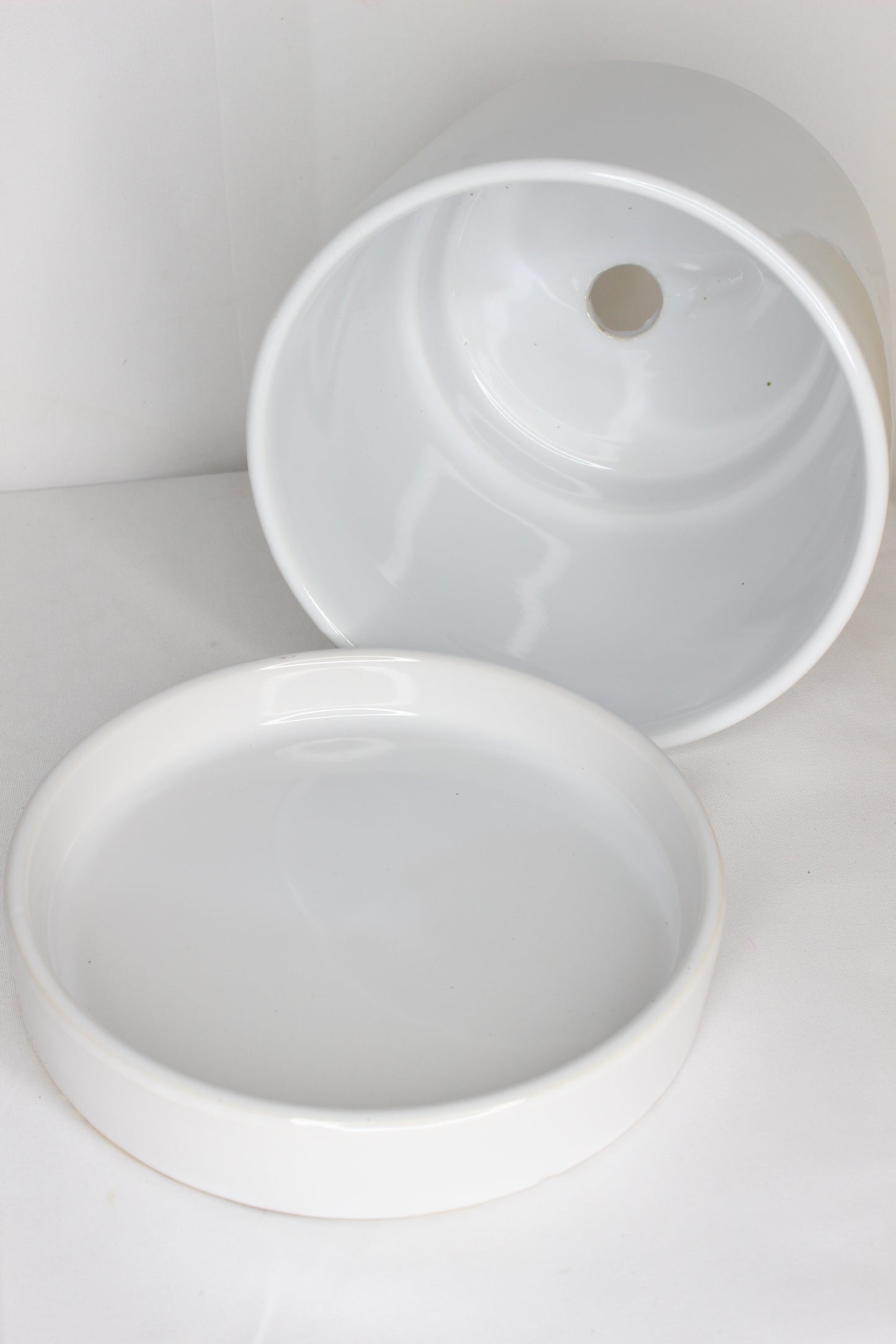 Maceta Blanca + Plato Cerámica