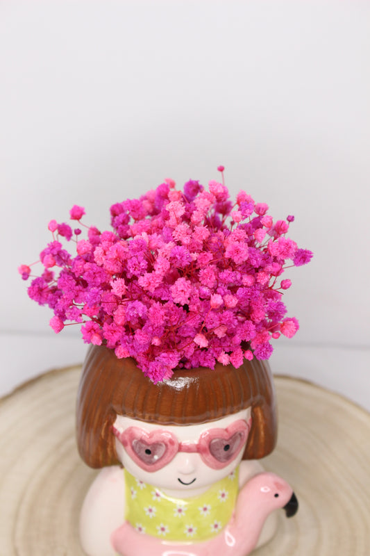 Jarroncito Niña Flamenco + Paniculata Preservada