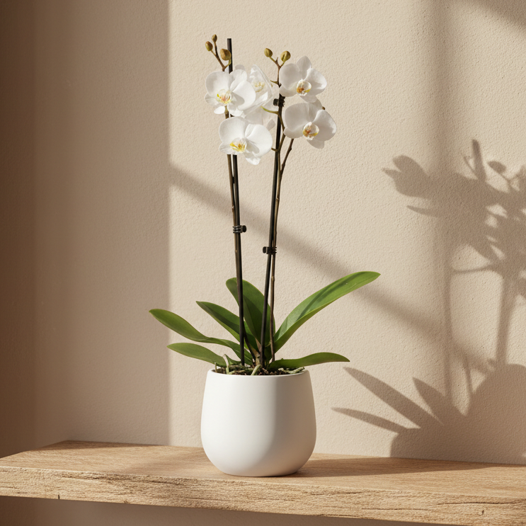 Orquídea Phalaenopsis 2 varas con flores