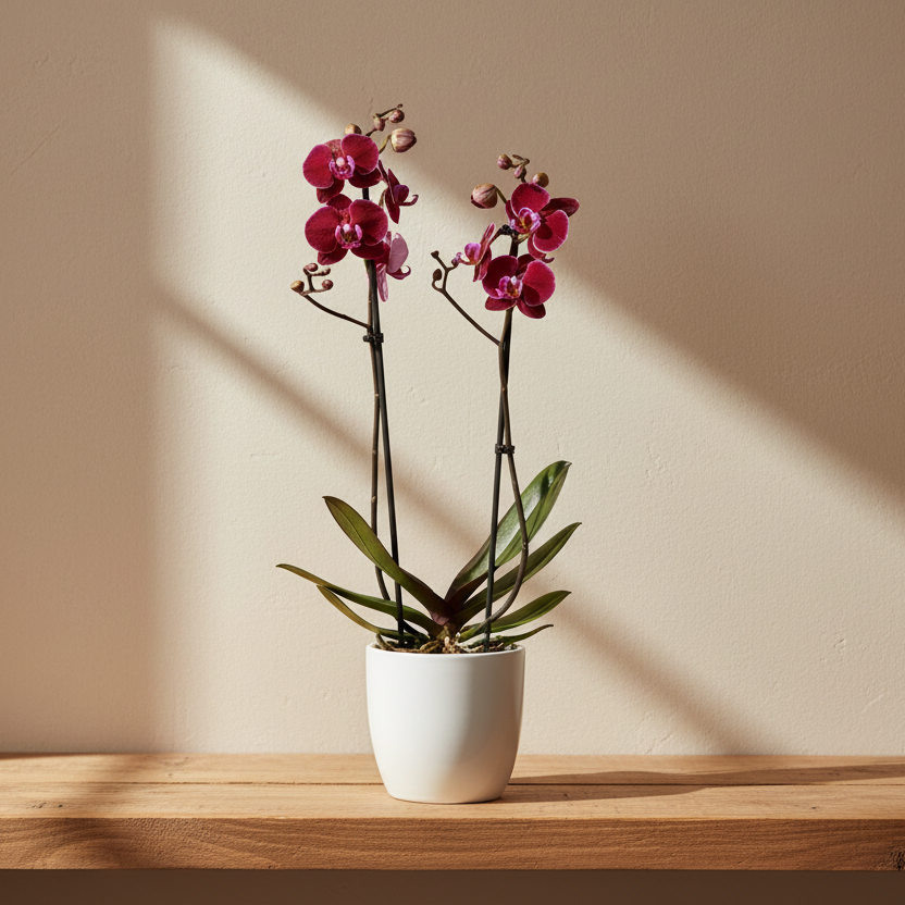 Orquídea Phalaenopsis granate para decoración de hogar