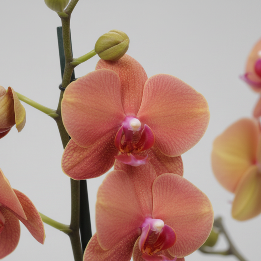 Orquídea Phalaenopsis naranja para decoración de hogar