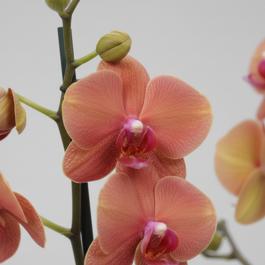 Orquídea Phalaenopsis naranja para decoración de hogar