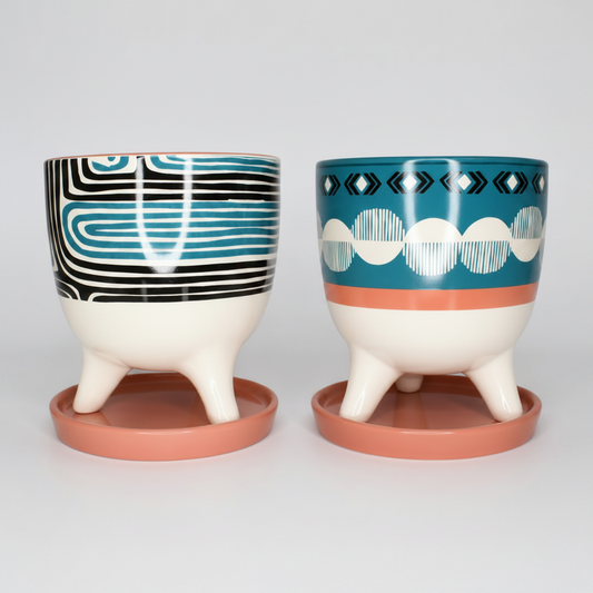 Cache-pot Happy + soucoupe - 13 cm