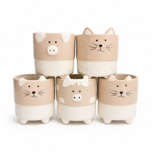 Macetero Kawaii Animales - 6 cm