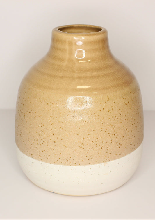 Jarrón porcelana marrón