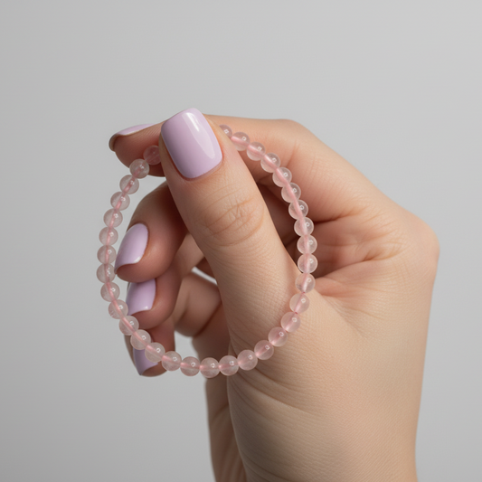 pulsera cuarzo rosa piedra natural energética