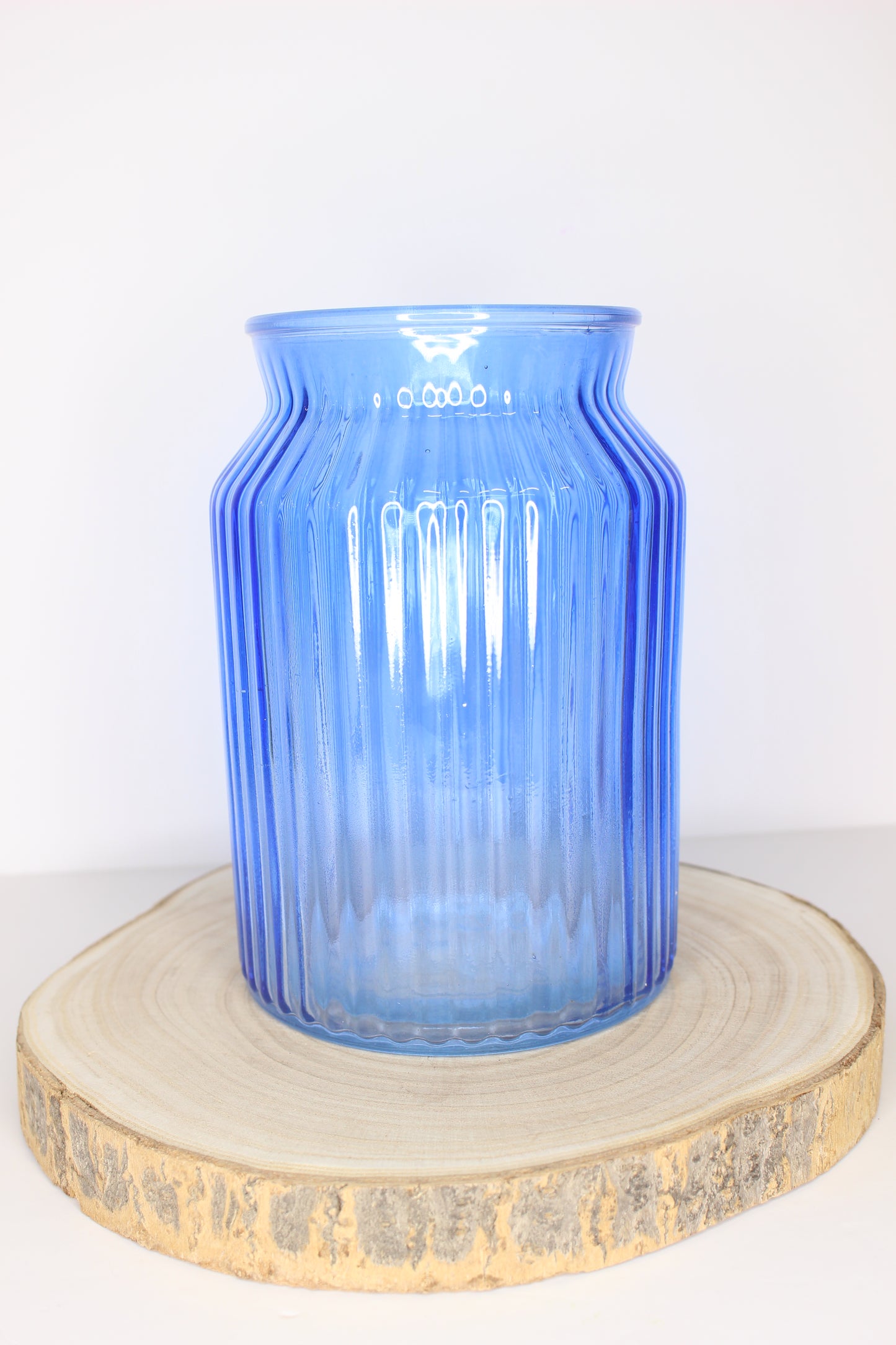 Jarrón Cristal Azul M