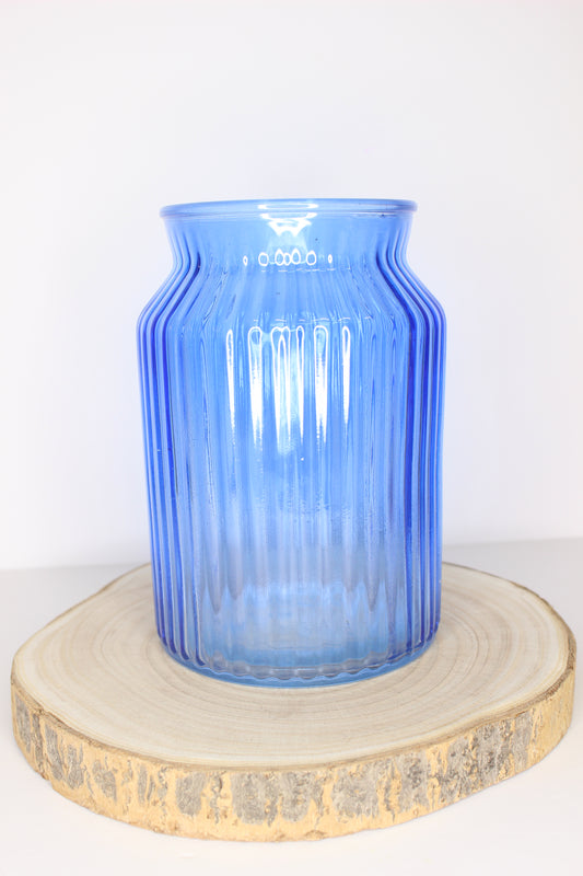 Jarrón Cristal Azul M
