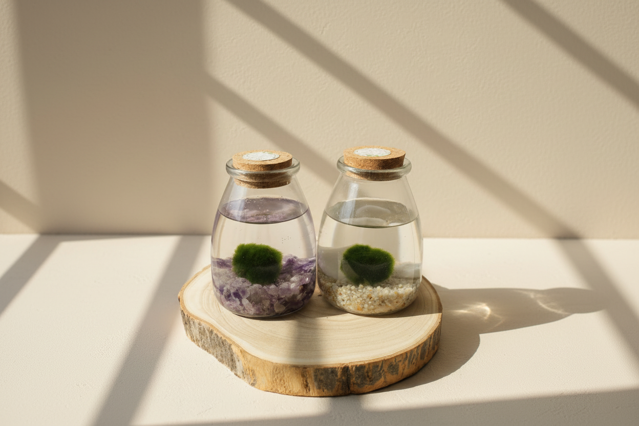 Marimo Akan Terrario Acuático