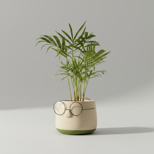 Chamadorea Elegans + Maceta Gafas  (palmerita de la suerte)