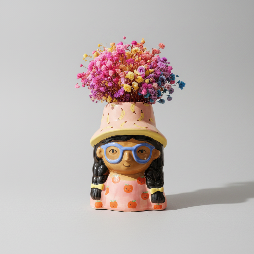 Mini vase Fille Été + Bouquet préservé