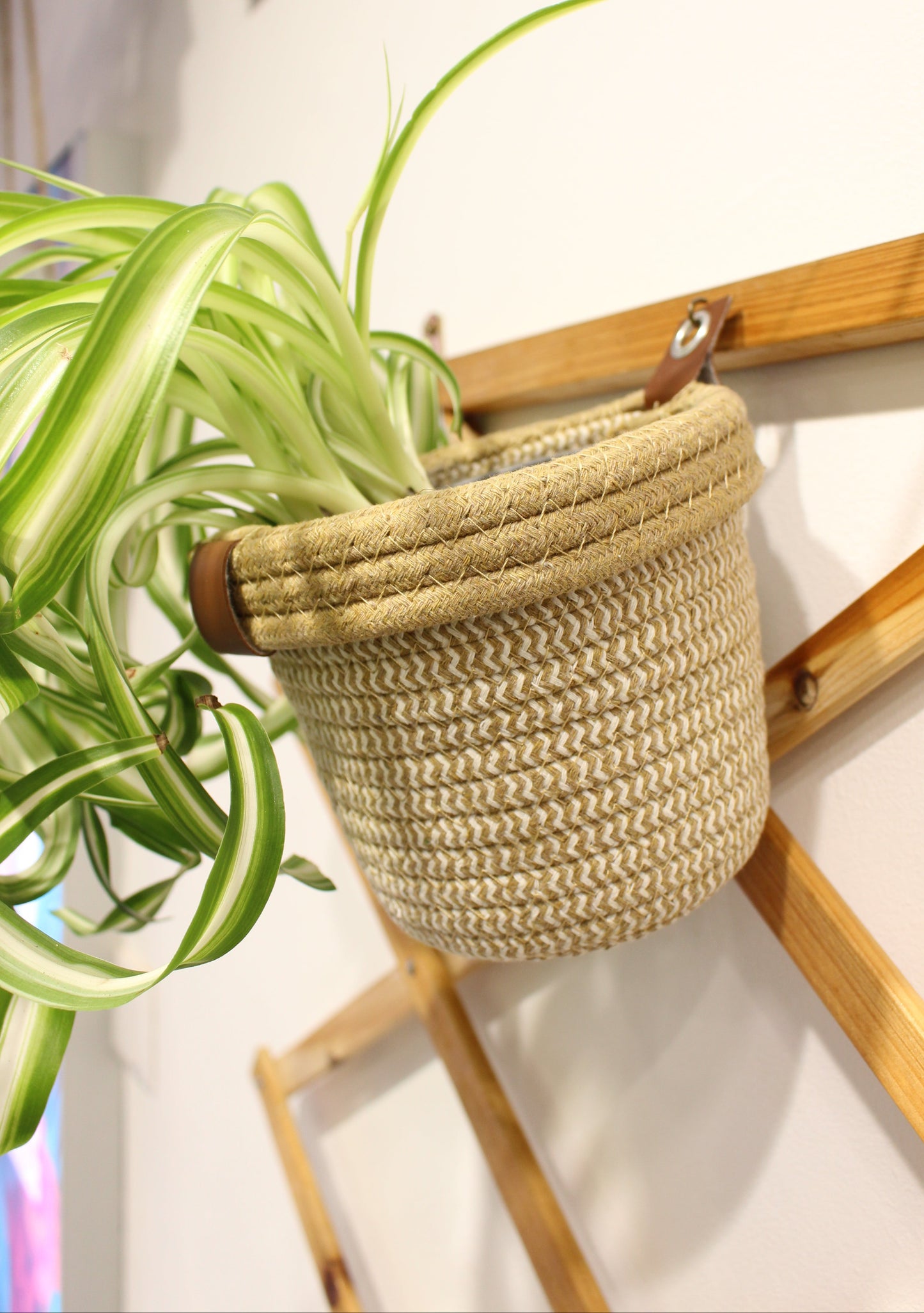 Macetero Yute Claro Colgante