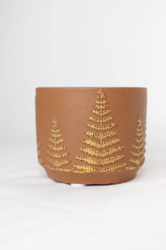 Macetero Mini Árbolito Navidad Marrón