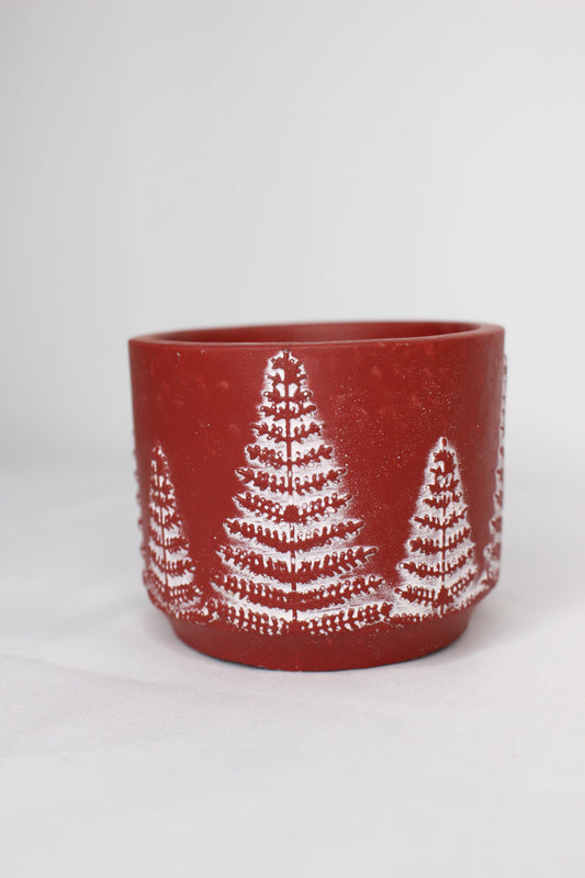 Macetero Mini Árbolito Navidad Rojo