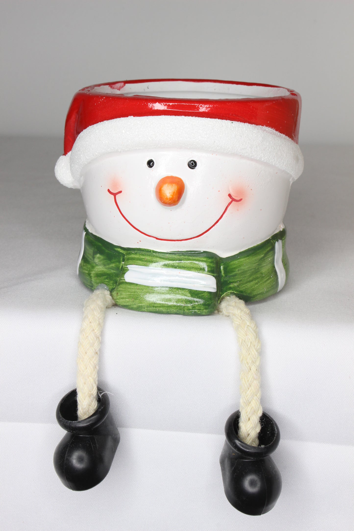 Macetero Muñeco Nieve Patas Navidad