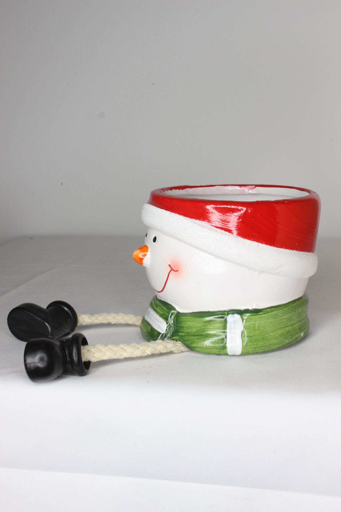 Macetero Muñeco Nieve Patas Navidad