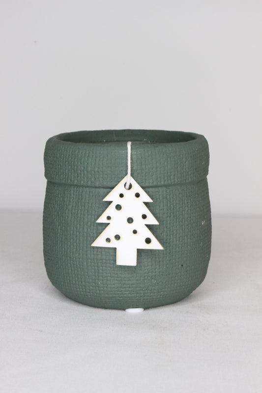 Macetero Navideño Verde Árbol