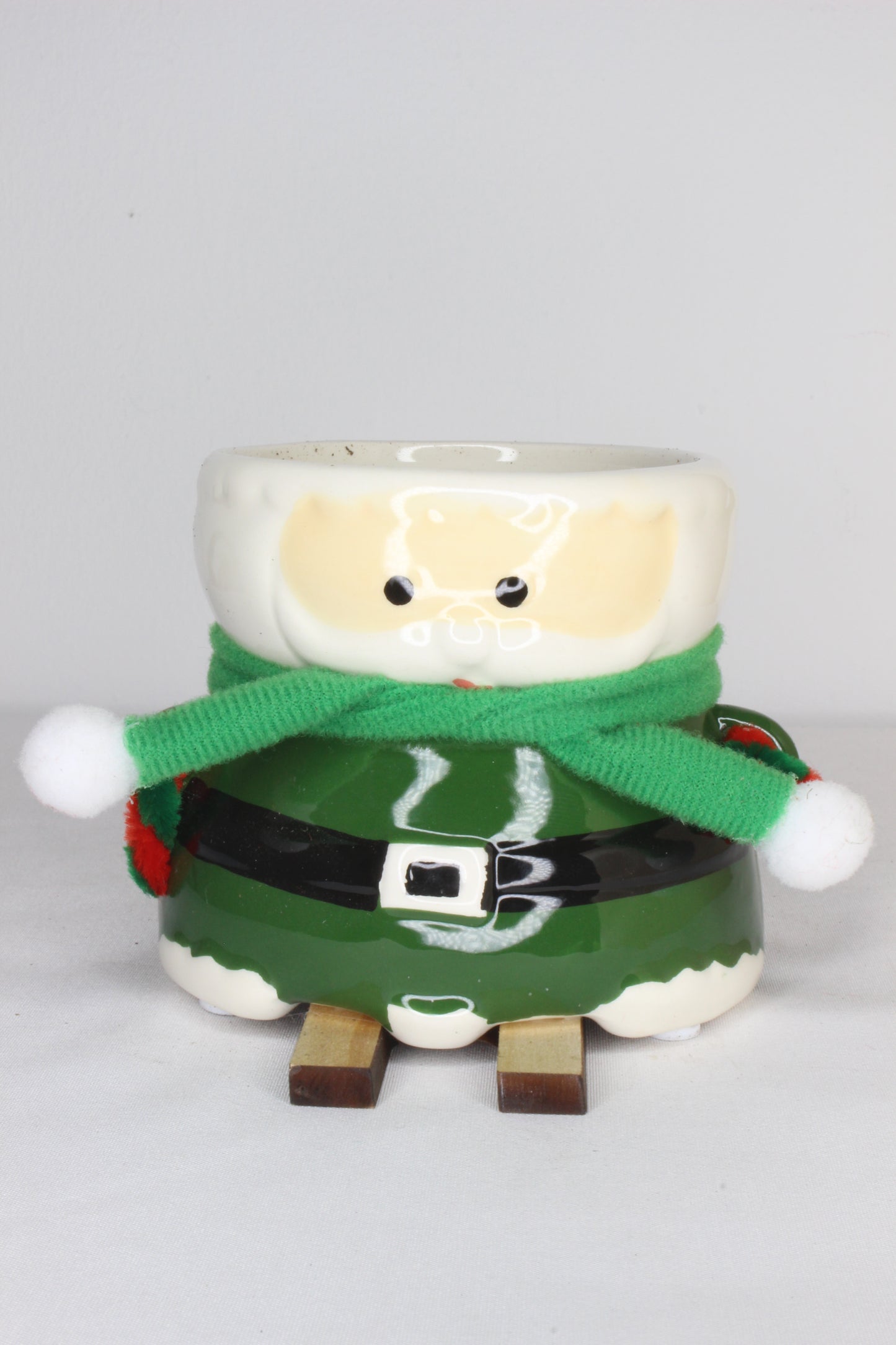 Macetero Esquí Papa Noel Verde