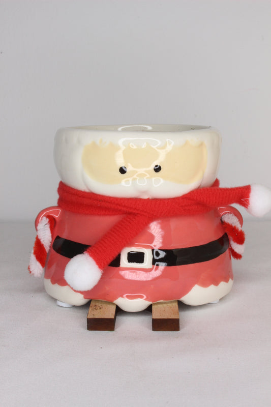 Macetero Esquí Papa Noel Rojo
