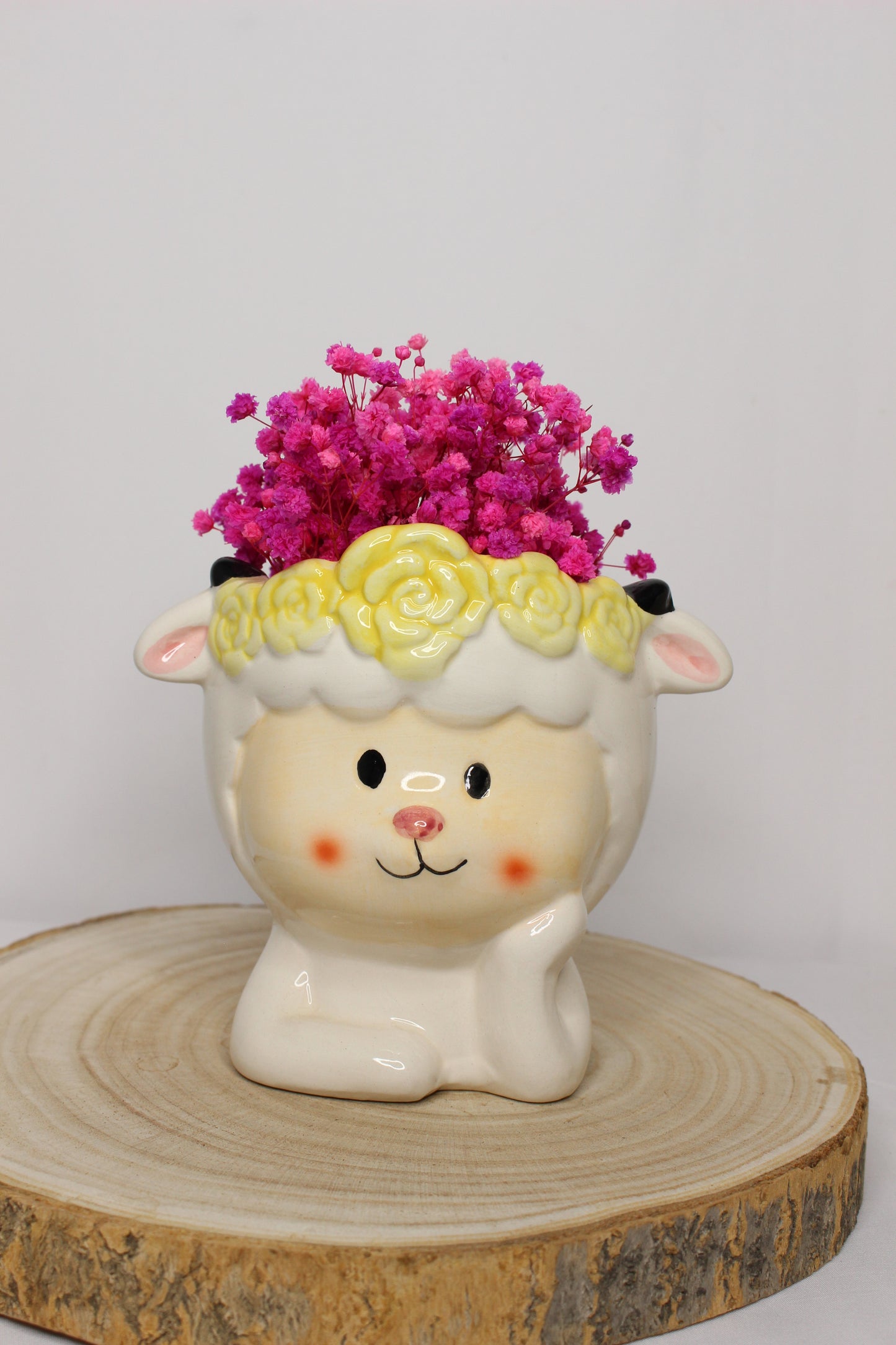 Jarroncito Oveja + Paniculata Preservada