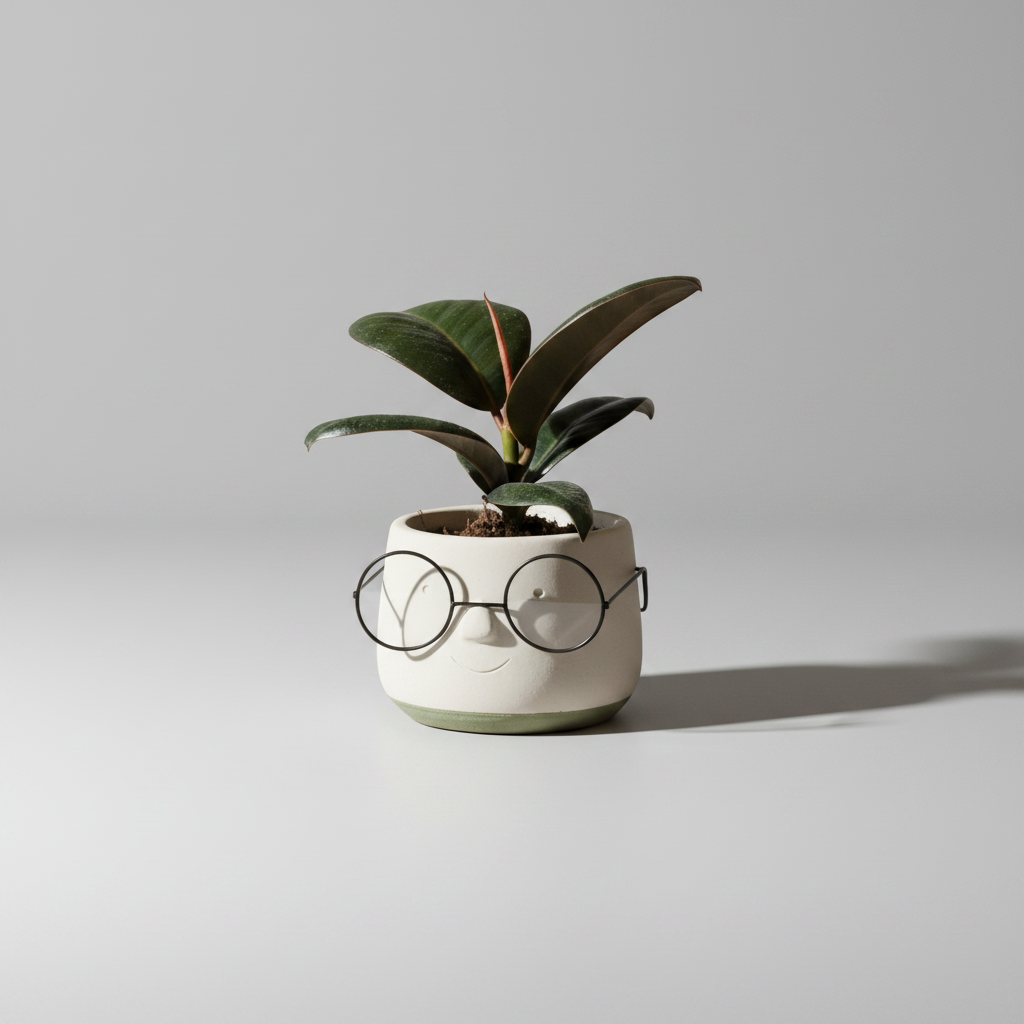 Ficus Elástica Mini + Maceta Gafas