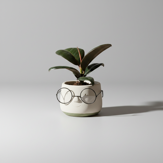 Ficus Elástica Mini + Maceta Gafas