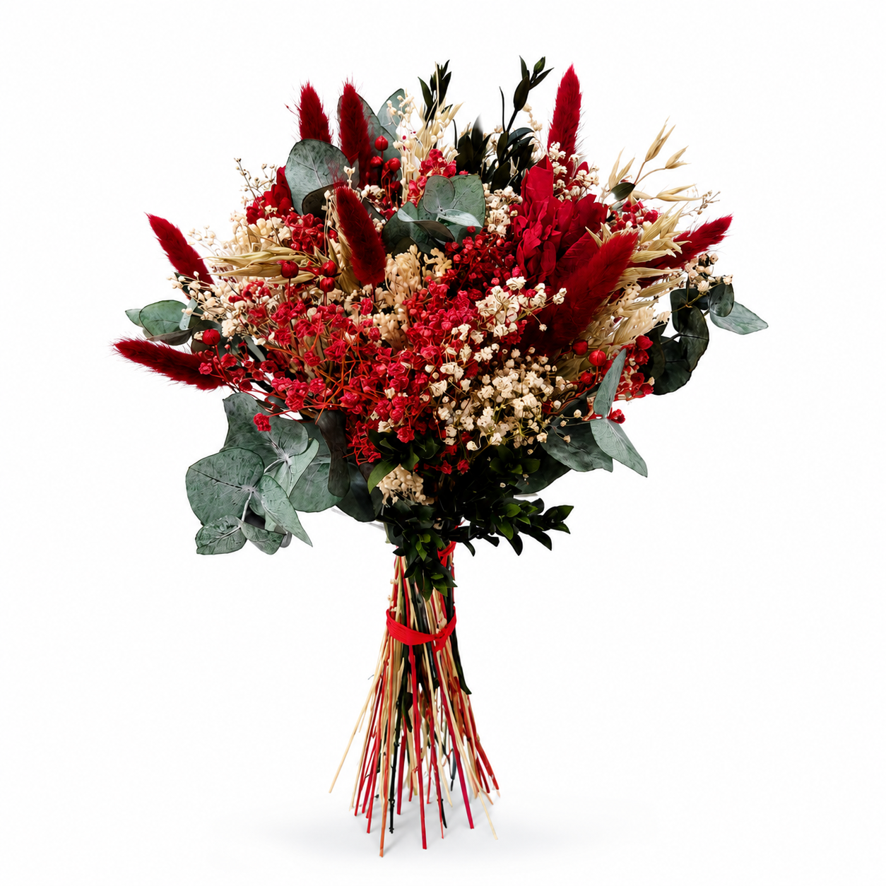 ramo flores preservadas rojo