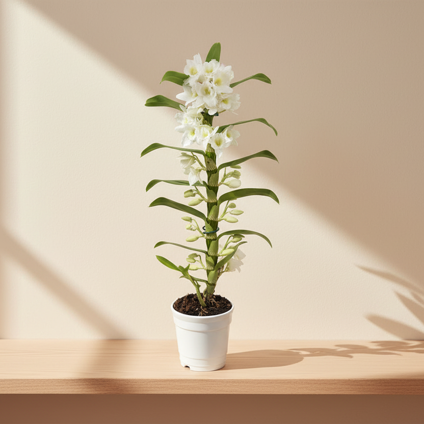 Orchidea Dendrobium Fiori Bianchi
