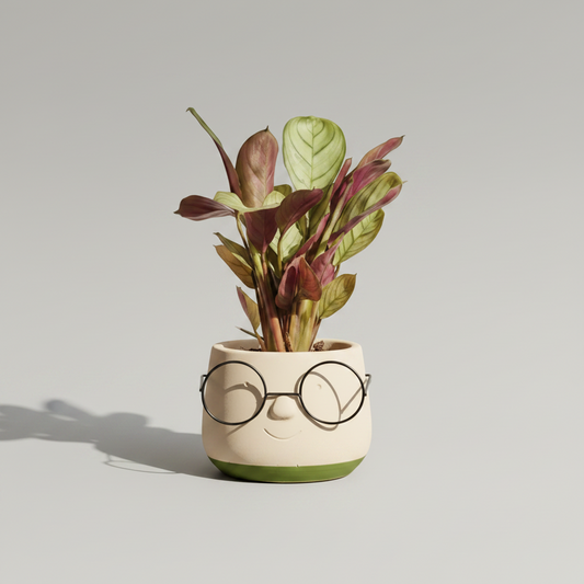 Ctenanthe Amagris Mini + Maceta Gafas